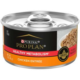 Purina Pro Plan Healthy Metabolism Wet Cat Food Chicken, 3 oz Cans (24 Pack)